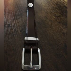 Canterbury Genuine Leather Brown Belt with Silver Buckle